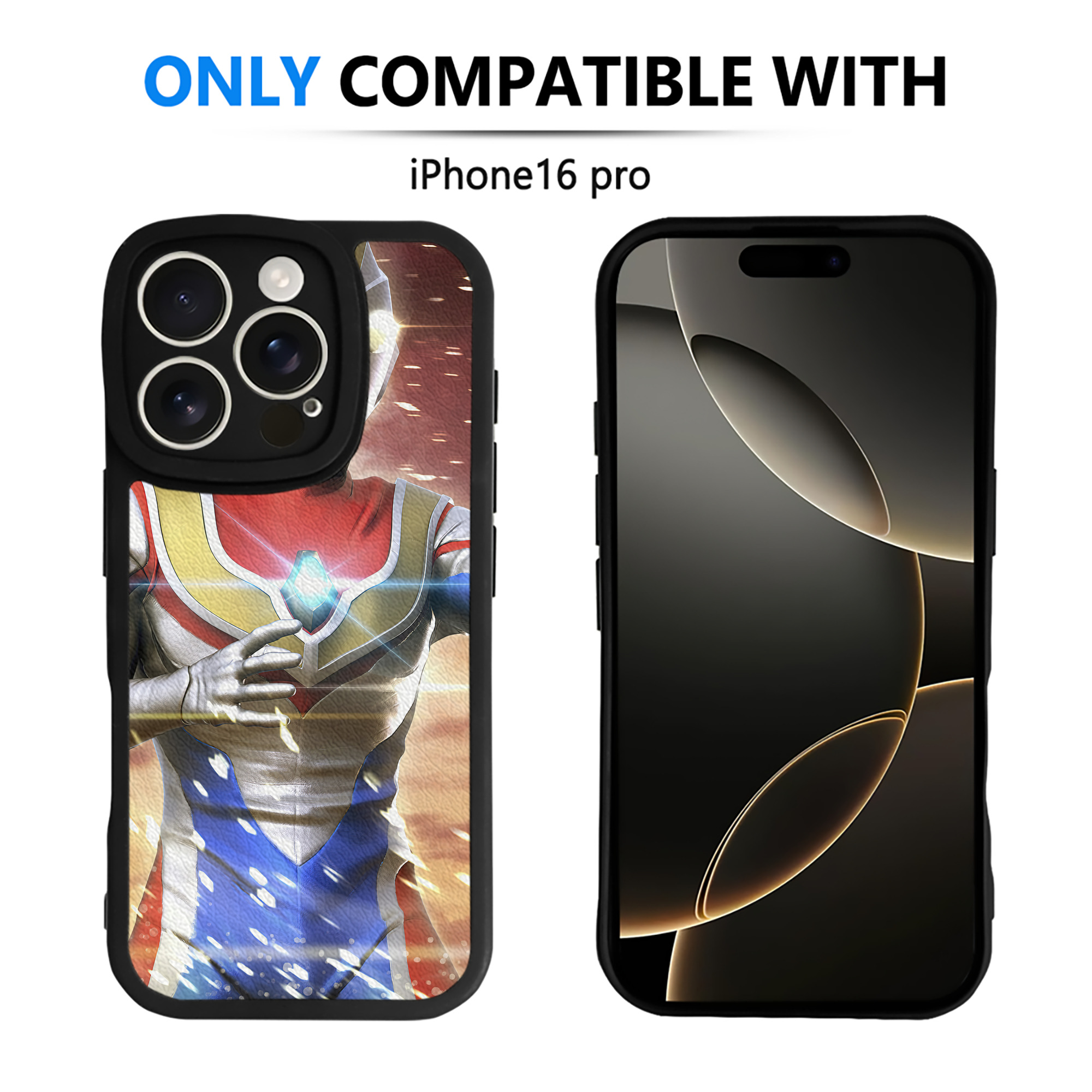（画像用） ウルトラマン Ultraman 【iPhone 16シリーズ対応】シリコンスマホケース（レザー調） 材質：シリコン